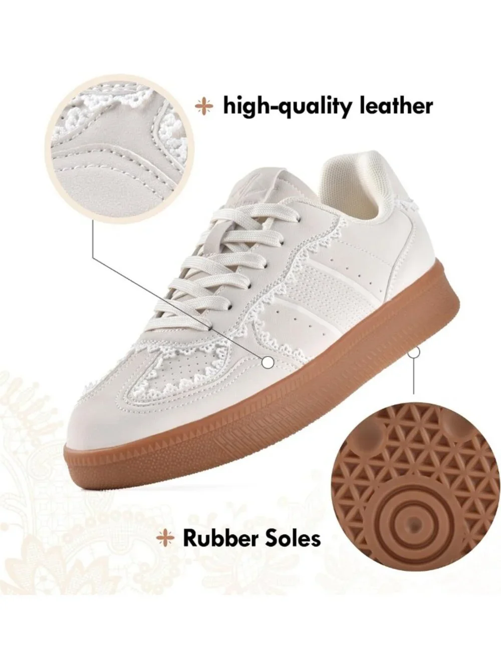 Stylish Women's Lace-Up Fashion Sneakers with Arch Support for Tennis & Walking